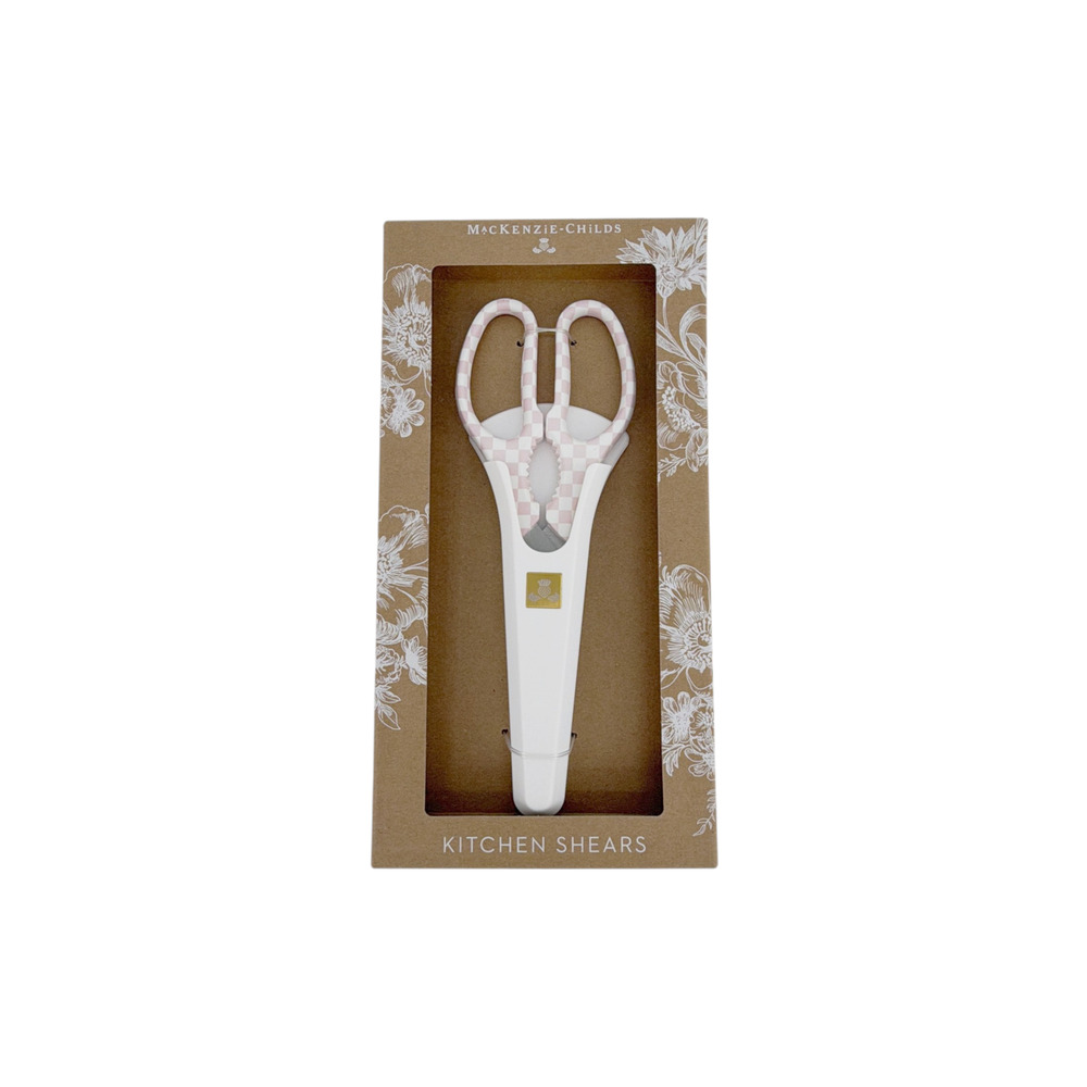 MACKENZIE-CHILDS Check Kitchen Shears in Pink & White Check